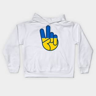 OldSalt Ukraine Flag Peace Sign Kids Hoodie